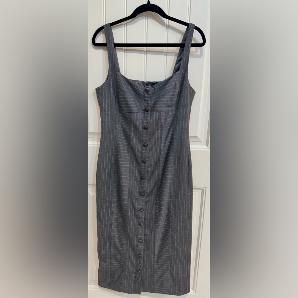 Ramy Brook NWT Charcoal Pinstripe Jumper Dress